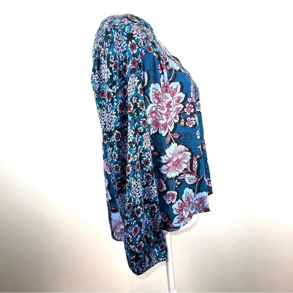 Band of Gypsies Floral Peri Blue Blouse Women’s SZ Small NWT - Picture 6 of 9